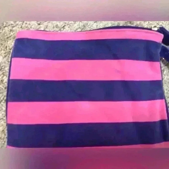 Disney Parks Minnie Mouse Wristlet Navy/Pink Stripe - Picture 3 of 6